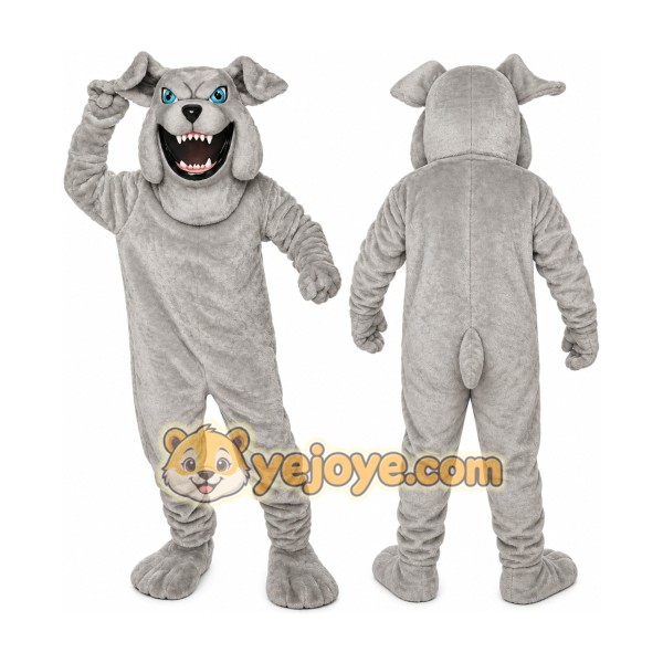 Gray Bulldog Mascot Costume