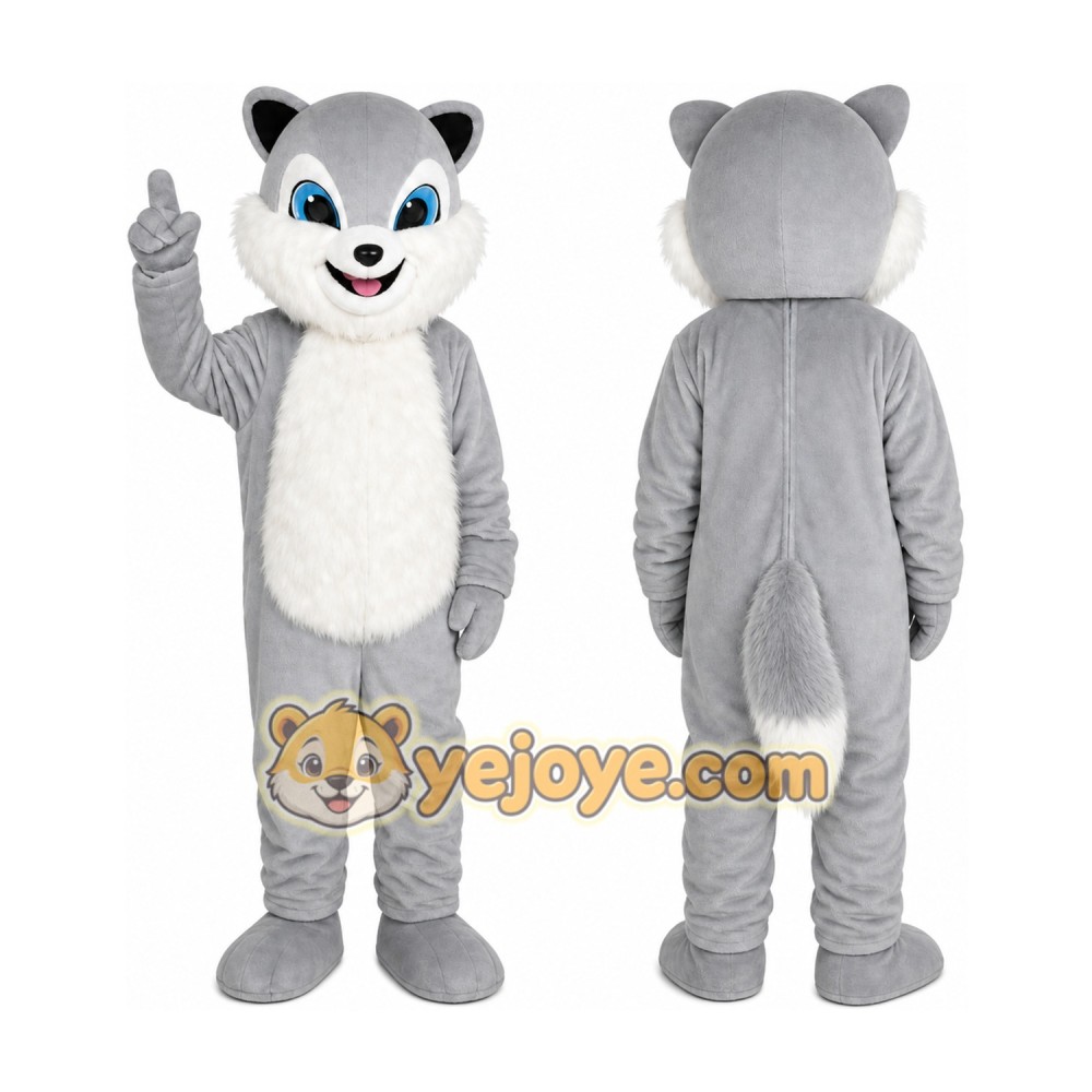 Gray Squirrel Cartoon Mascot Costume