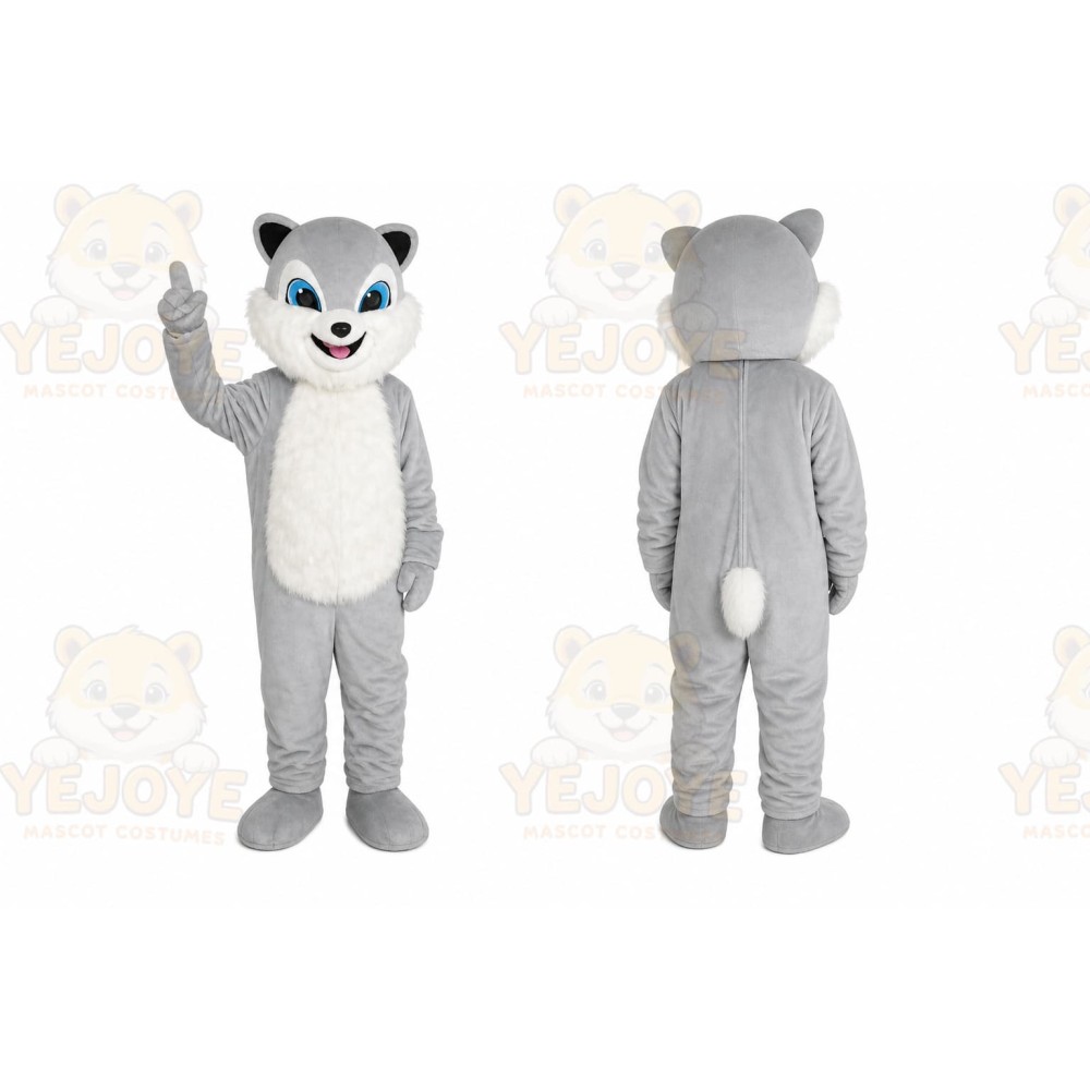 Gray Cat Cartoon Mascot Costume