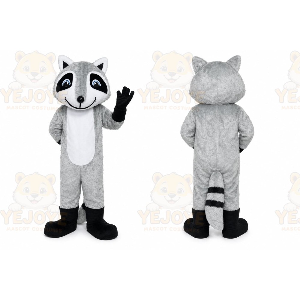 Gray Fox Mascot Costume Cartoon Character Outfit Suit