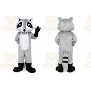 Gray Fox Mascot Costume Cartoon Character Outfit Suit