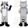 Gray Fox Mascot Costume Cartoon Character Outfit Suit