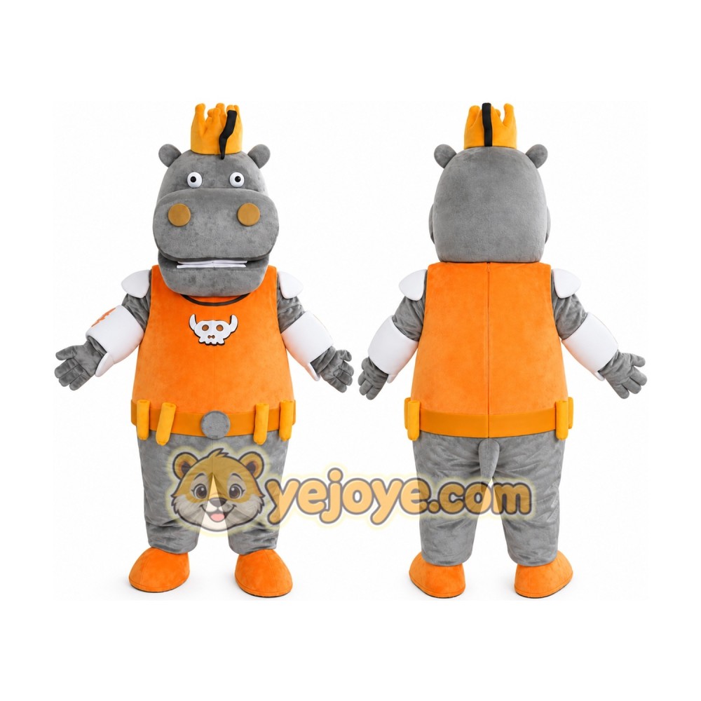 Gray Hippopotamus Mascot Costume for Adults Gray Hippopotamus Mascot Costume for Adults