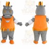 Gray Hippopotamus Mascot Costume for Adults