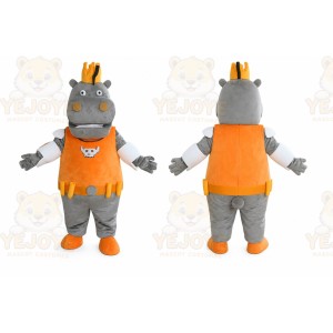 Gray Hippopotamus Mascot Costume for Adults