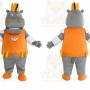 Gray Hippopotamus Mascot Costume for Adults