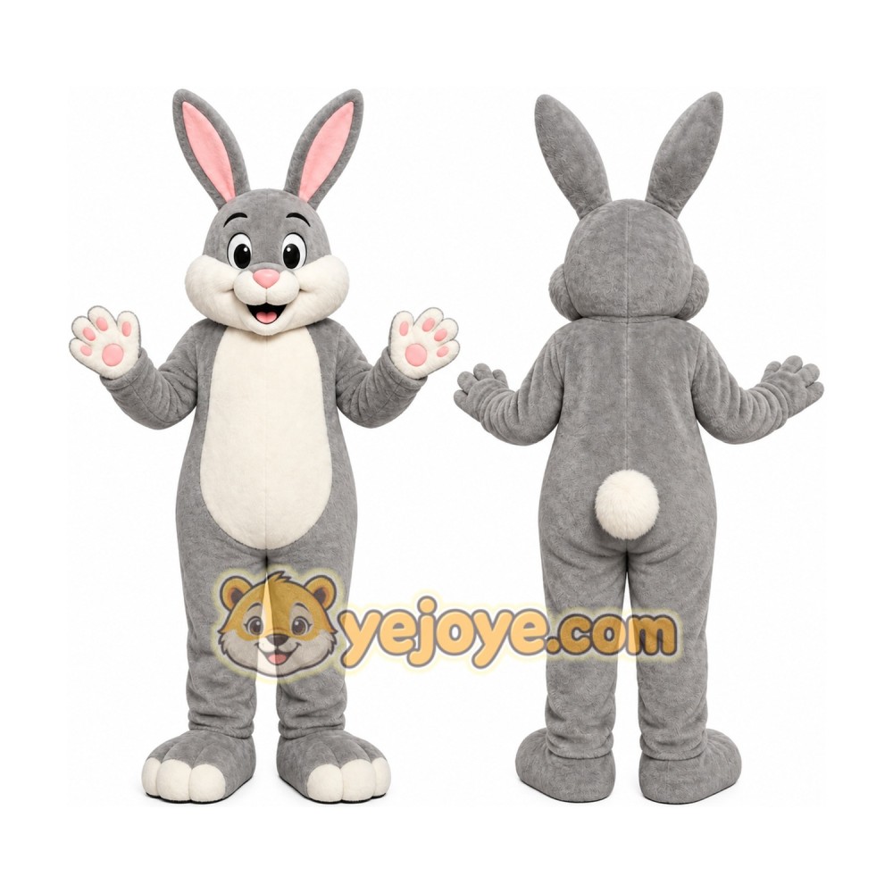 Gray Rabbit Mascot Costume Gray Rabbit Mascot Costume