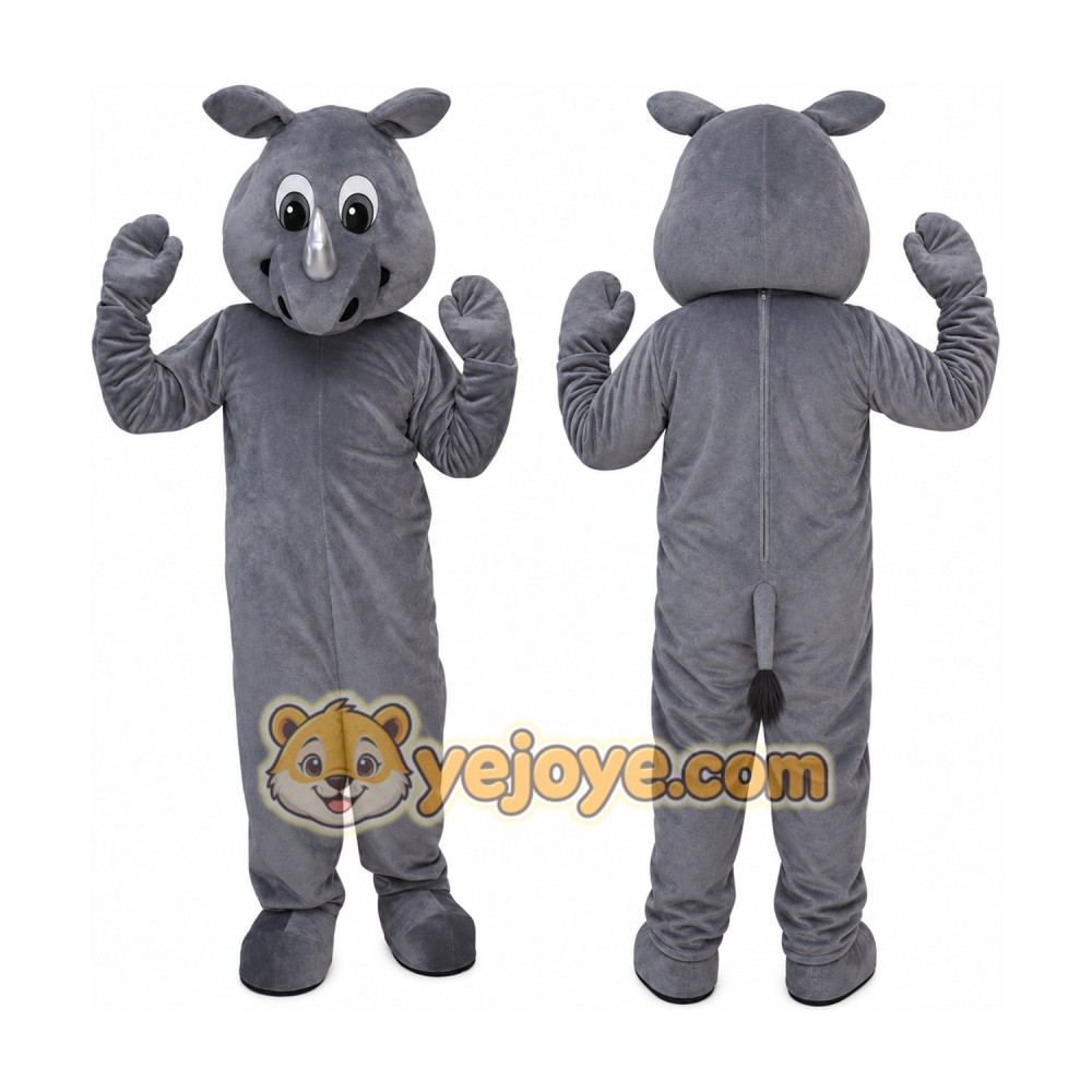 Gray Rhinoceros Mascot Costume Gray Rhinoceros Mascot Costume