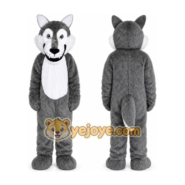 Gray Wolf Mascot Costume Cartoon