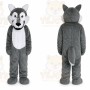 Gray Wolf Mascot Costume Cartoon