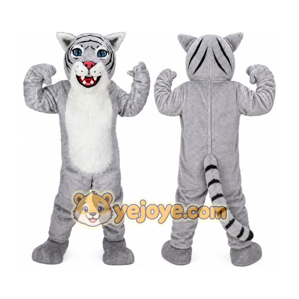 Gray Young Tiger Animal Cubs Tiger Mascot Costume Gray Young Tiger Animal Cubs Tiger Mascot Costume