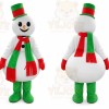 Green Boots Snowman Cartoon Mascot Costume