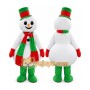 Green Boots Snowman Cartoon Mascot Costume