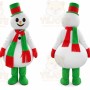 Green Boots Snowman Cartoon Mascot Costume
