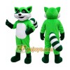 Green Raccoon Mascot Costume