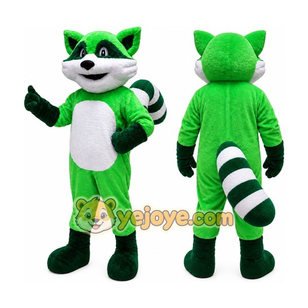 Green Raccoon Mascot Costume