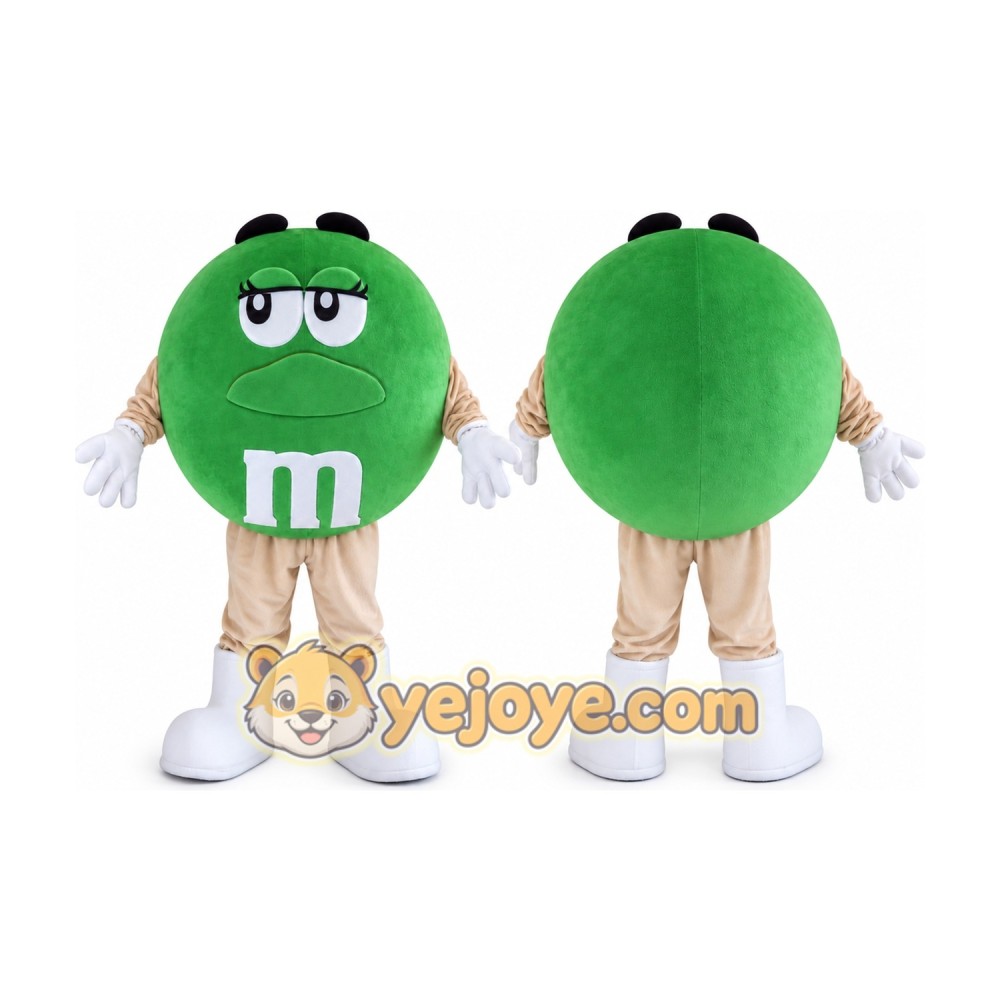Green Chocolate Beans Mascot Costume Green Chocolate Beans Mascot Costume