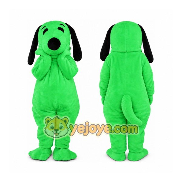 Green Dog Mascot Costume