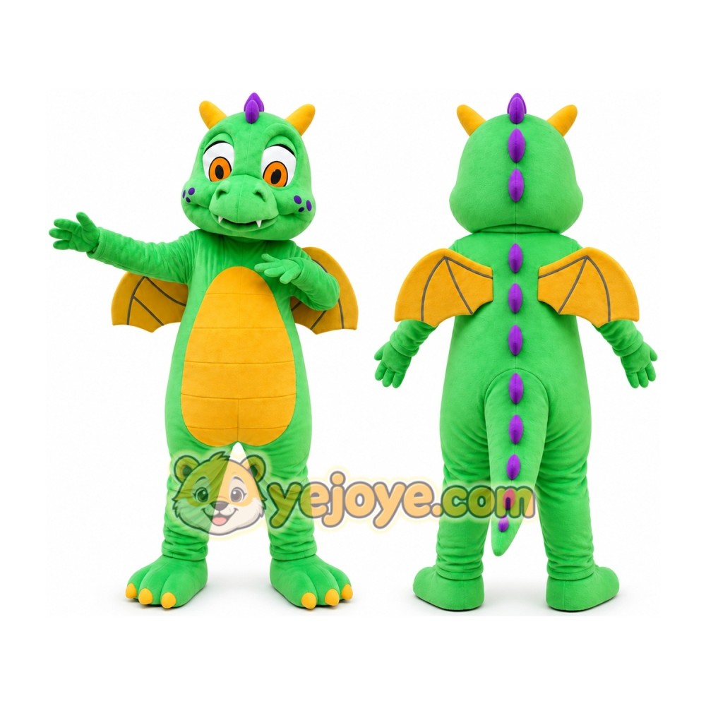 Green Dragon Cartoon Mascot Costume Green Dragon Cartoon Mascot Costume