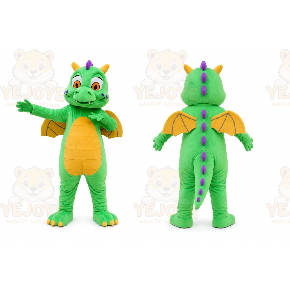 Green Dragon Cartoon Mascot Costume