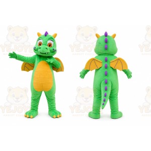 Green Dragon Cartoon Mascot Costume