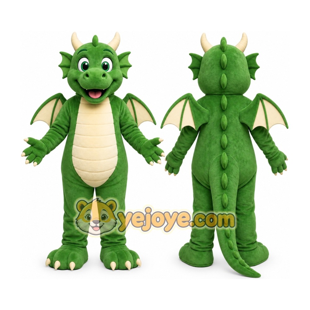 Green Dragon Mascot Costume Green Dragon Mascot Costume