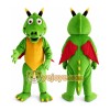 Green Dragon with Red Wings Mascot Costume