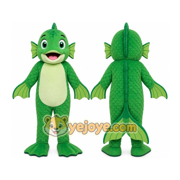Green Fish Mascot Costume for Adult