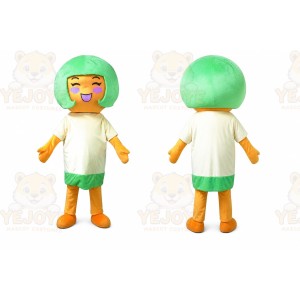 Green Hair Girl Mascot Costume