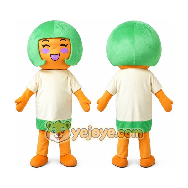 Green Hair Girl Mascot Costume