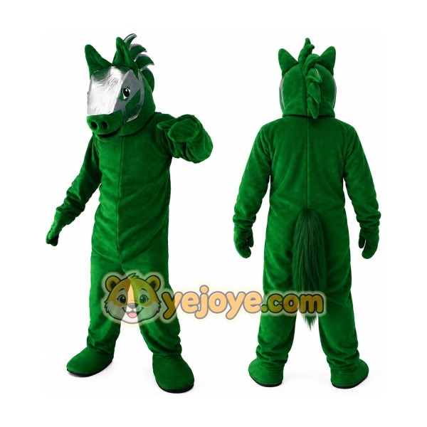 Green Horse Cartoon Mascot Costume