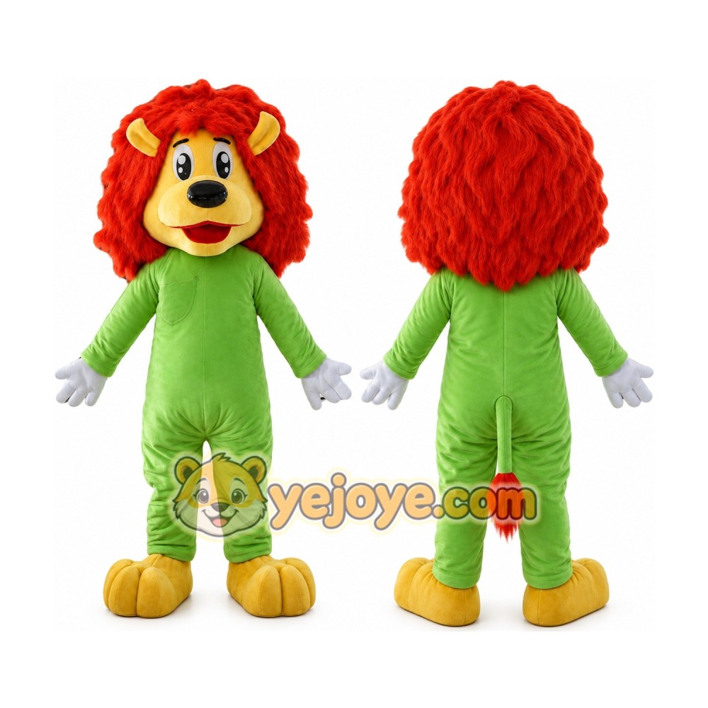 Green Lion Mascot Costume Animal Mascot