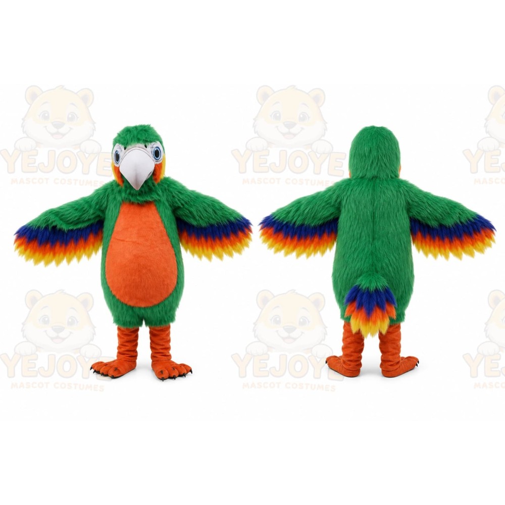 Green Plush Parrot Mascot Costume