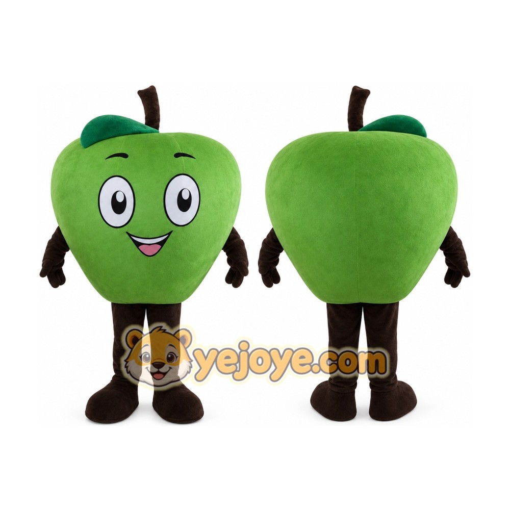 Green Red Apple Mascot Costume Green Red Apple Mascot Costume