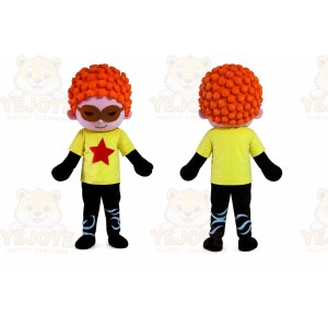 Green Red Hair Cool Boy Mascot Costume