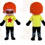 Green Red Hair Cool Boy Mascot Costume