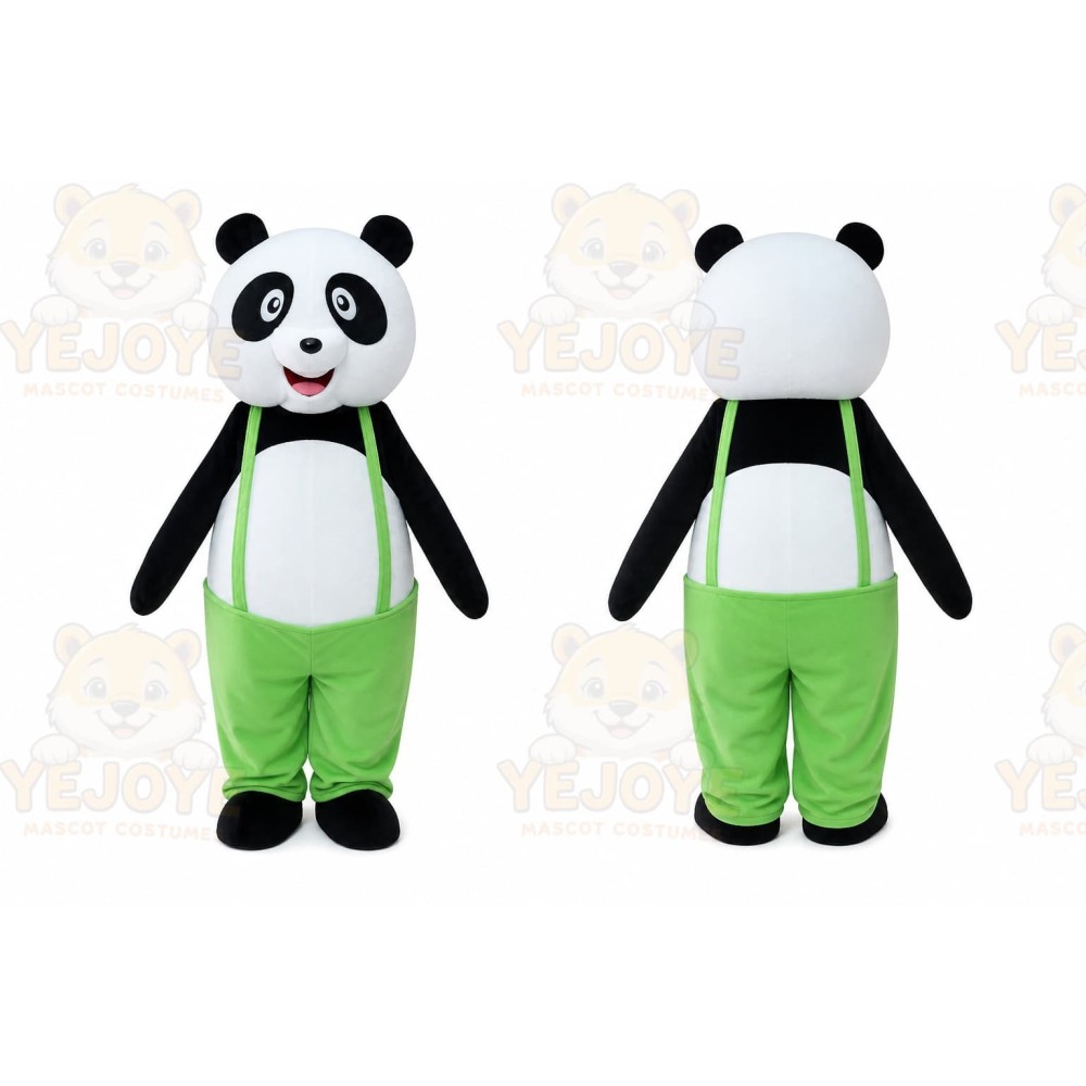 Green Strap Funny Panda Adult Animal Mascot Costume