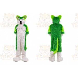 Green Wolf Husky Dog Mascot Costume