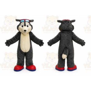 Grey Big Wolf Mascot Costume Plush Wolf