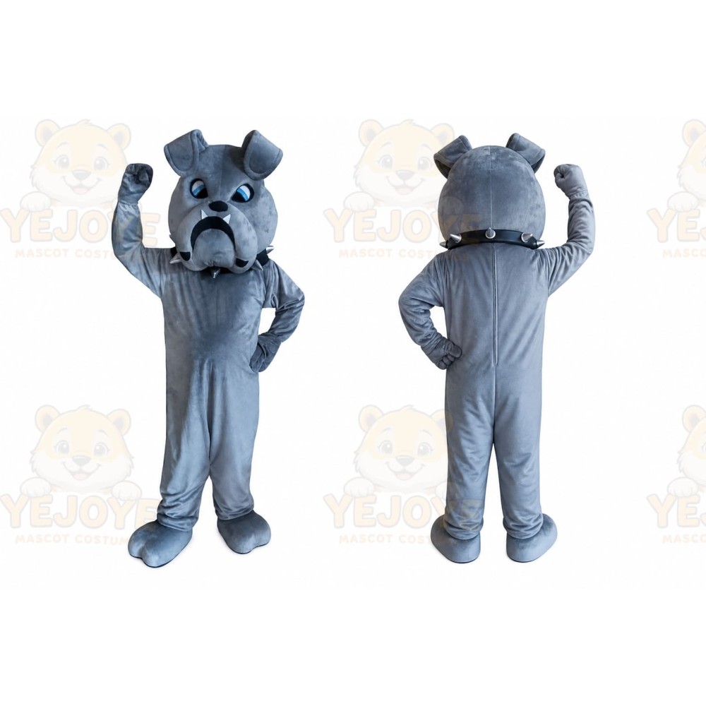 Grey Bulldog Dog Mascot Costume
