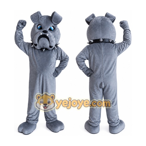 Grey Bulldog Dog Mascot Costume