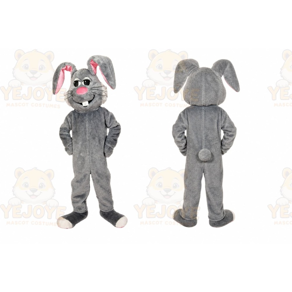 Grey Bunny Mascot Costume