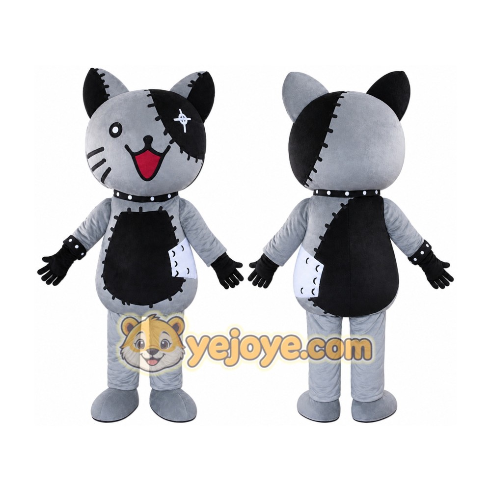 Grey Cat Mascot Costume Grey Cat Mascot Costume