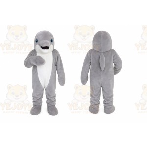 Grey Clever Dolphin Mascot Costume Adult Cartoon Character