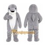 Grey Clever Dolphin Mascot Costume Adult Cartoon Character