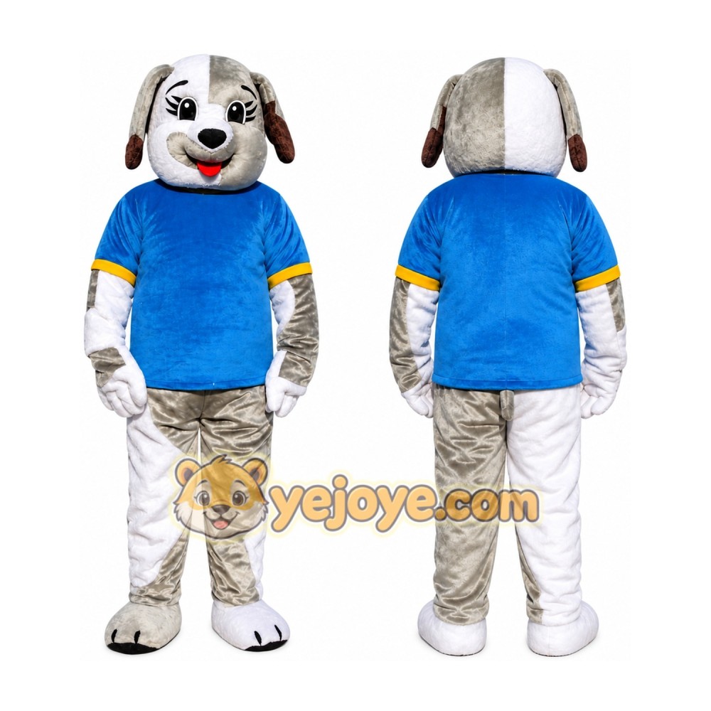 Grey Dog Mascot Costume for Adult