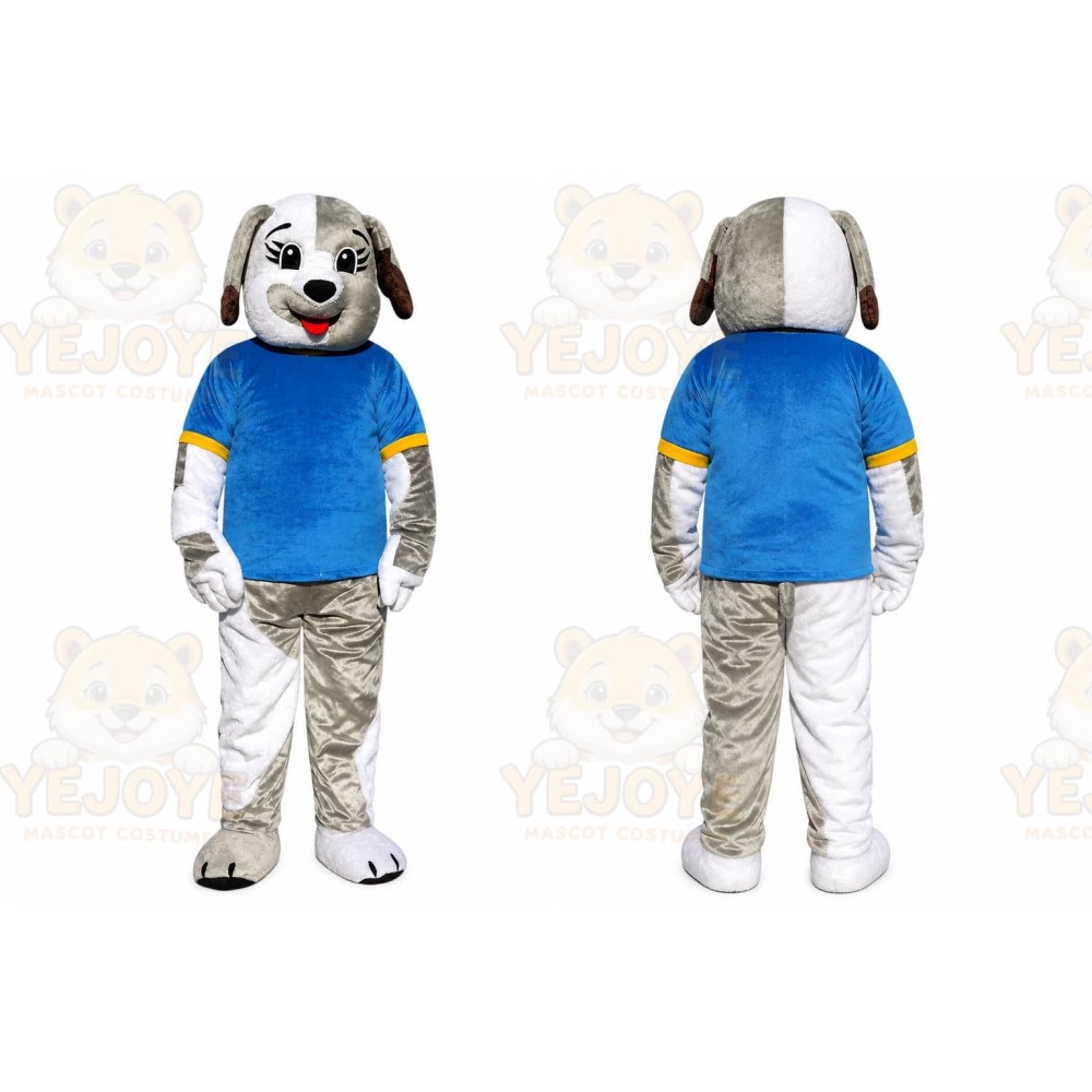 Grey Dog Mascot Costume for Adult