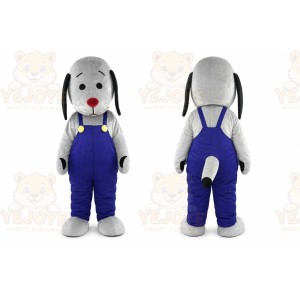 Grey Dog Mascot Costumes Blue Pants
