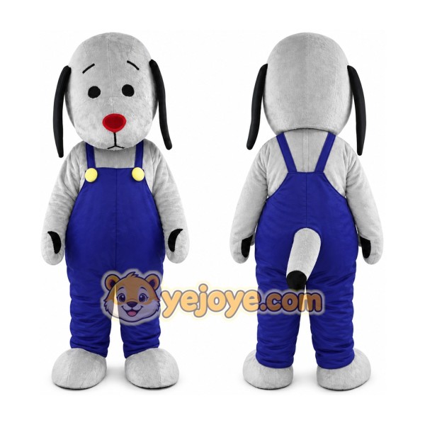 Grey Dog Mascot Costumes Blue Pants