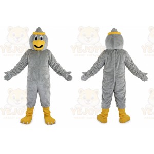 Grey Eagle Cartoon Mascot Costume